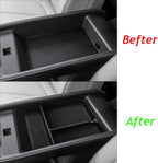 BestEvMod for Ioniq5 Armrest Storage Box Center Console Organizer Tray Interior Accessories with Rubber Black Trim Compatible with Hyundai Ioniq 5 2022-2026 Accessories(V2)