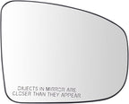 TRQ Passenger Side Mirror Glass with Backing Plate Non-Heated Compatible with 2013-2016 Nissan Pathfinder NI1325118