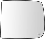 TRQ Driver Side Upper Mirror Glass Heated Towing Mirror with Backing Plate Compatible with 09-10 Dodge Ram 1500 Truck with Fa