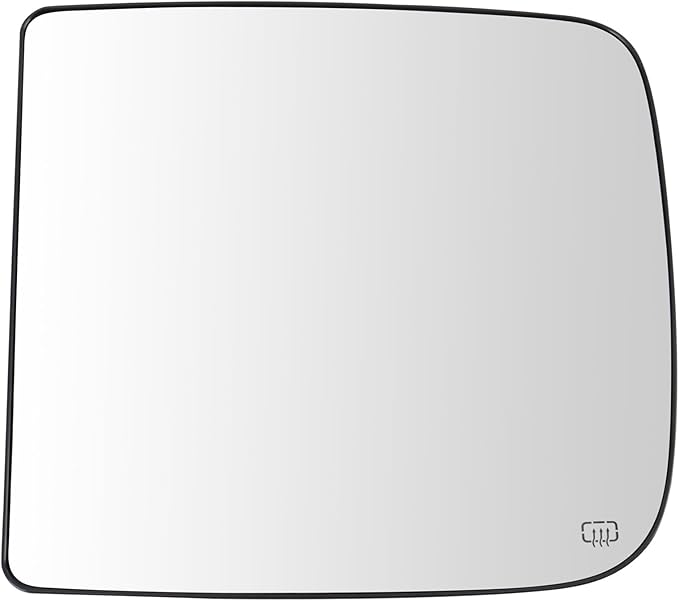 TRQ Driver Side Upper Mirror Glass Heated Towing Mirror with Backing Plate Compatible with 09-10 Dodge Ram 1500 Truck with Fa