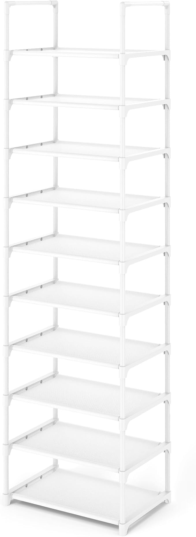 Kitsure Shoe Rack - 10-Tier Shoe Organizer with Detachable Fabric Shelves & Metal Frame, Tall Shoe Rack for Closet, Entrance,