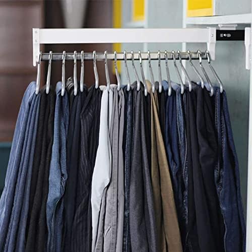 Pull-Out Clothes Rail,Extendable Clothes Rail with 2 Sliding Track,Pull Out Closet Rod Wardrobe Rail Clothes Rack,Closet Orga