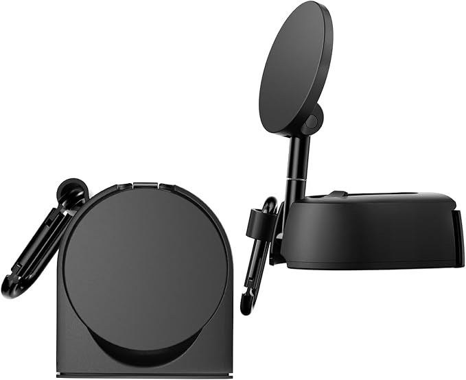iOttie Treker Travel Essentials Magnetic Travel Phone Holder with 360° Rotation Swivel Head and Magnetic Ring Adapter for Universal Compatibility with MagSafe, Qi2, iPhone, and Android Smartphones