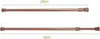4 Pack Adjustable Spring Steel Cupboard Bars - 28-48 Inches Extendable Width Curtain Rods & Closet Rods