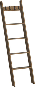 HOOBRO Blanket Ladder for Living Room and Bedroom, 5-Tier Wall Leaning Towel Rack for Bathroom, Decorative Ladder Shelf with 