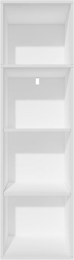 4 Cube Storage Organizer,Wooden 4-Tier Open Shelf Bookshelf,Versatile Storage Cubes for Living Room，Bedroom,Home Office,(Whit