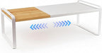 Expandable Cabinet Shelf Organizer & Spice Rack, Stackable Kitchen Counter Riser with Anti-Slip Legs, Bamboo Cupboard Storage