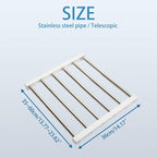 Hershii Adjustable Closet Shelf Wardrobe Rail Metal Hanging Rod Storage Rack Extendable Clothes Divider Separator Organizer f