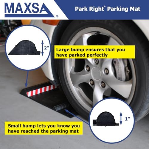 Maxsa 37358 Park Right 21.5" x 11" x 2" Parking Mat, Black