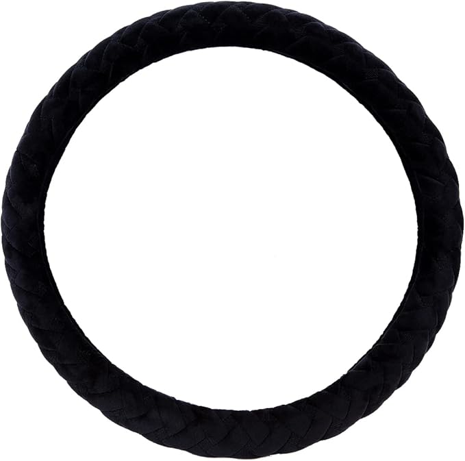 Flying Banner car Steering Wheel Cover Soft Velvet Warm Universal Size 15 inches SUV Truck Anti Slip Odorless Summer Winter (