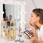 shuang qing Rotating Makeup Organizer for Vanity, High-Capacity Skincare Clear Make Up Storage Perfume Organizers Cosmetic Dr