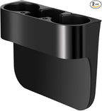 2PCS Seat Wedge Cup Holder for Car, Seat Gap Filler Cup Organizer Storage Box with Coaster(Black)