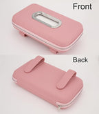 Car Tissue Holder, Sun Visor Napkin Holder, Luxury PU Leather Backseat Tissue Case Holder (Pink)