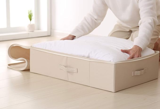 iwill CREATE PRO Pack of 2, Collapsible Rigid Storage Baskets for Underbed Organizer, Good for Clothing, Shoes, Bedding in Wa