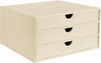 UnionBasic Document Organizer, 3-Drawer File Cabinet Document Storage Box, Office Desktop Filing Organizer, Seashell