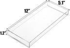 Peohud 3 Pack Acrylic Bathroom Trays, Clear Vanity Tray for Toilet Tank, Decorative Countertop Organizer for Perfume, Makeup,