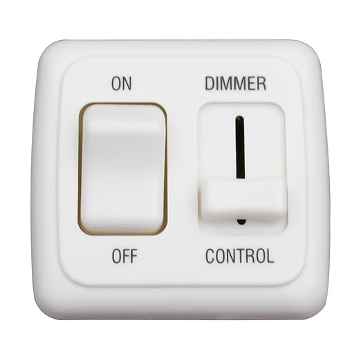 RV 12V DC Toggle Switch with High Side Dimmer Control for LED, Halogen, Incandescent - RV, Auto, Truck, Marine, and Strip Lighting (White)