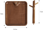 Black Walnut Solid Wood Key Dish Bowl for Entryway Table Square Tray With 3 Hooks, Open Storage for Keys, Wallet, Jewelry (Wa