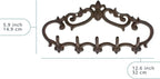 Comfify Cast Iron Wall Mounted Hanger – Vintage Design with 5 Hooks for Keys, Towels, Robes, and Clothes – Heavy Duty Rustic 