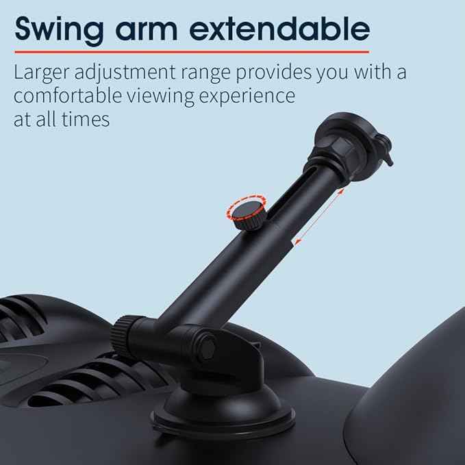 sincetop Car Phone Holder Mount, Cell Phone Mount for Car Dashboard Windshield, 3 in 1 Super Suction Cup with Strong Sticky Gel, Adjustable Universal for All Phones【Series C - 1st Gen】