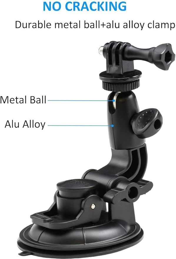 EXSHOW Car Camera Mount Holder for GoPro, Suction Cup Car Windshield Dashboard Dash Mount, Heavy Duty Action Camera Stand for GoPro Vlogging SJCAM