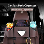Back Seat Car Organizer,4 in 1 Multifunctional Car Back Seat Storage Box with Drink Cup Holder Tissue Box, for Hold Phone,Snacks, Drinks, Handbag