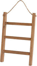 Joy Choice Farmhouse Style 16" Wood Blanket Ladder - 3-Tier Wall Hanging Rack for Living Room, Kitchen, Bathroom (Natural)