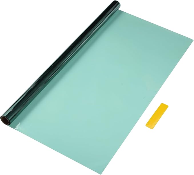 Car Window Tint Film Window Privacy Film Car Carbon 2PLY PET 9.84 ft x 19.69 Inch 1 Pc Green VLT 65% IRR 15% UVR 47%
