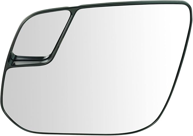 TRQ Driver Side Mirror Glass Heated with Spotter Glass Compatible with 2015-2017 Chevrolet Colorado GMC Canyon GM1324178