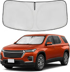 Windshield Sun Shade for Chevy Traverse 2018-2024 2025 Sunshade Front Window Shade Custom Fit Traverse Accessories Sun Visor Foldable Shade Blocks UV Rays Accessories