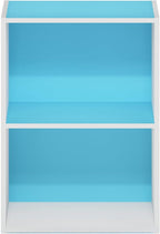Furinno Luder Bookcase / Book / Storage, 2-Tier, Light Blue/White