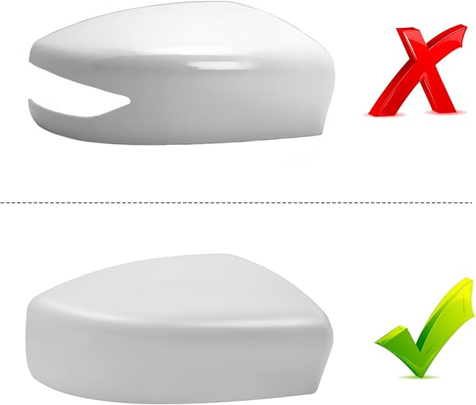 Moonlinks Compatible with Nissan Sentra 2013 2014 2015 2016 2017 2018 2019 Right Side Mirror Cover Replacement, White Primer Right Passenger Side Door Rearview Mirror Cap Trim