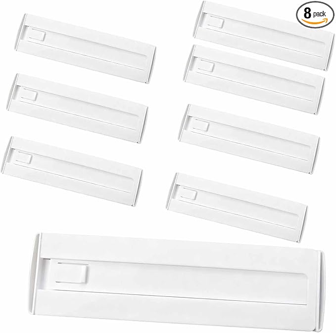 8 Pcs Drawer Dividers for Clothes, 3.15" High 11.34"-19.69" Adjustable Expandable Dresser Drawer Organizer, Clear Plastic Sep