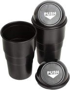 Automotive Cup Holder Trash Can, Auto Mini Car Garbage Can Vehicle Rubbish Bins with Lid for Car Office Home Bedroom (2 Pack, Black)