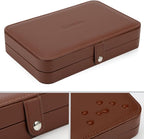LANDICI Small Jewelry Box for Women Girls, PU Leather Travel Jewelry Case, Portable Jewelry Organizer Storage Holder Display 