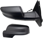 TRQ Driver and Passenger Side Mirror Set Power Heated Folding Blind Spot Indicator Textured Black Compatible with 2019-2022 R