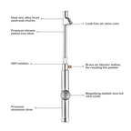 CZC AUTO Tire Pressure Gauge, Straight on Foot Dual Head Truck Air Gage, Accurate Mechanical Dually Chuck Wheel Gage Tester with Magnifying Bubble Lens for Car RV Van ATV Motorcycle Bike, 10-120PSI
