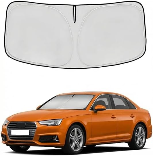 Windshield Sun Shade for Audi A4 2018-2024 2025 Sunshade Front Window Shade Custom Fit A4 Accessories Sun Visor Foldable Shade Blocks UV Rays Accessories