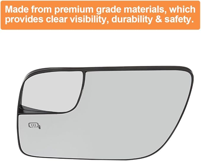 Senzeal Driver Side Heated Mirror Glass Replacement for Ford Explorer 2011-2019 Blind Spot Mirror Glass BB5Z-17K707-A (Left Side)