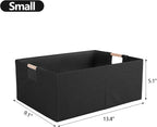 Fabric Storage Bin Box Foldable Cotton Linen Storage Basket with Wooden Handles Rectangular Cube Decorative Home Laundry Orga