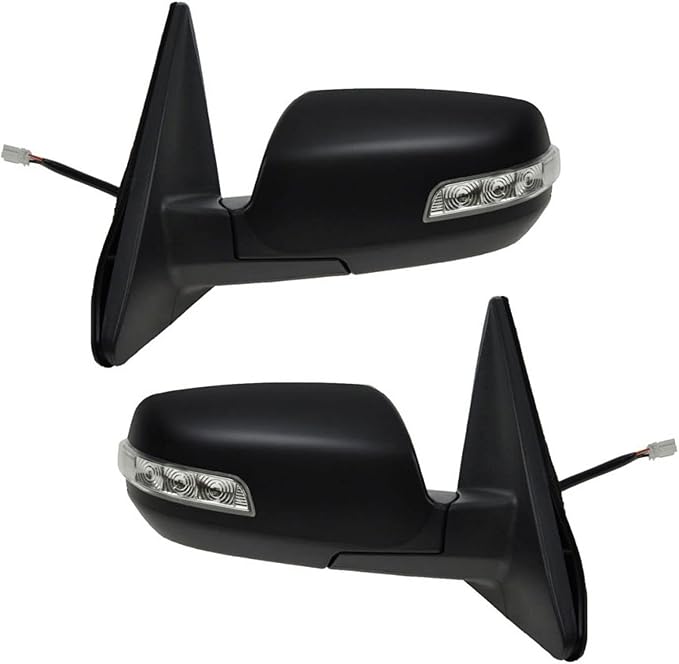 TRQ 2 Piece Driver and Passenger Side Mirror Assembly Set Electric Adjustment Heated No Memory Textured Compatible with 2011-