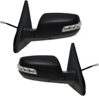 TRQ 2 Piece Driver and Passenger Side Mirror Assembly Set Electric Adjustment Heated No Memory Textured Compatible with 2011-