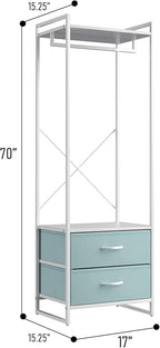 Sorbus Premium Cothing Rack with Drawers - Heavy Duty Wardrobe Closet with Metal Frame & Wooden Top - 70Inch Tall Garment Rac