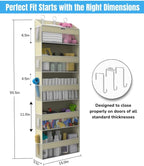 Over the Door Organizer with 5 Large Pockets & 10 Mesh Side Pockets – Durable Hanging Storage for Closet, Bathroom, Bedroom, 