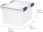 IRIS USA File Box WeatherPro Organizer Plastic for Letter/Legal, Water Resistant Document, Durable Lid, Seal w/Secure Latchin