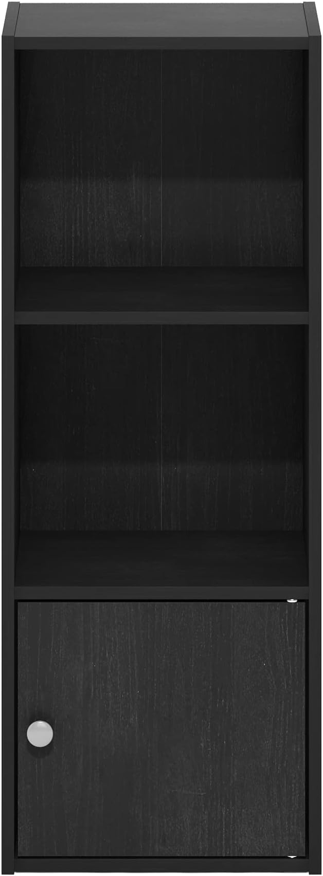 Furinno LUDER Book Shelf, 3-Tier Modern Bookshelf, Bookcase with 1 Door Storage Cabinet, 9.3 x 12 x 31.5, for Organization an