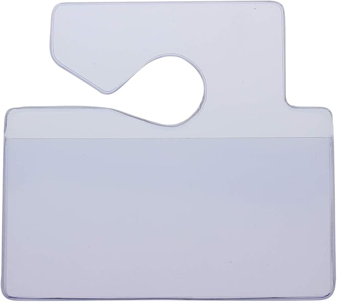 100 Clear Rigid Vinyl Horizontal Vehicle Hang Tag Parking Pass Holders by Specialist ID