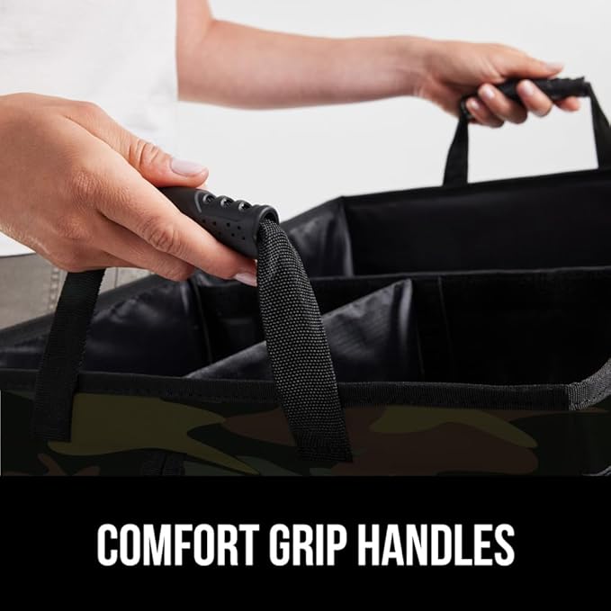GORILLA GRIP Large Capacity Sturdy Trunk Storage Organizer, Slip and Water Resistant Collapsible Organization Container for