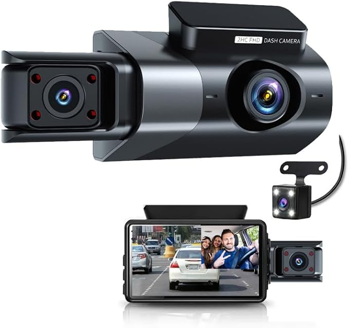Dash Cam Front and Rear, 1080P Dual Dash Camera, WiFi & App Control, IR Night Vision, 170° Wide Angle, G-Sensor, Parking Mode