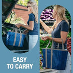 CleverMade EcoBasket 30L Collapsible Tote Basket – Reusable Grocery Tote That Stands Upright, Foldable Shopping Basket for Ca